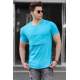 Madmext Blue T-shirt With Pocket for Men 4621 - Mavi