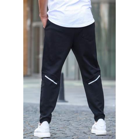 Black Printed Sweatpants T5476 - Siyah