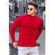 Madmext Red Striped Turtleneck Jumper 4689 - Kırmızı