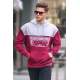 Maroon Designed Hoodie Sweatshirt 6022 - Bordo