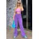 Mad Girls Purple Palazzo Jeans Mg1189 - Mor