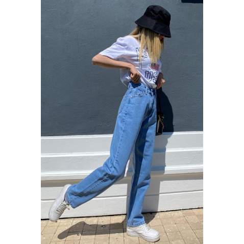 Mad Girls Blue Palazzo Jeans Mg1154 - Mavi