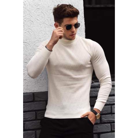 Madmext White Roll Neck Jumper 4658 - Beyaz