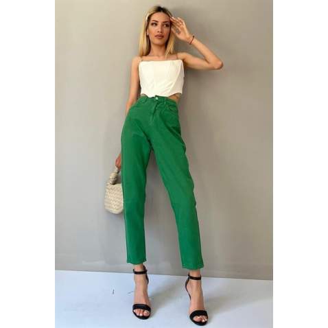 Mad Girls Mom Wear Green Jeans MG1336 - Yeşil