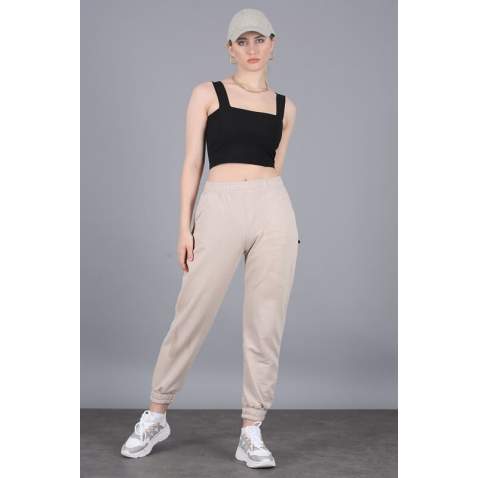 Mad Girls Basic Camel Sweatpants MG304 - Camel