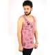 Madmext Men Printed Pink Tank Top 2319 - Pembe