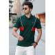 Madmext Men Striped Green Polo T-shirt 5243 - Yeşil