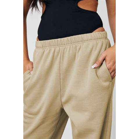 Women Beige Oversize Sweatpants MG1235 - Bej