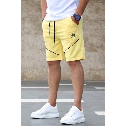 Madmext Regular Fit Men Yellow Shorts 5401 - Sarı