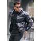 Black Shiny Basic Puffer Jacket 5993 - Siyah