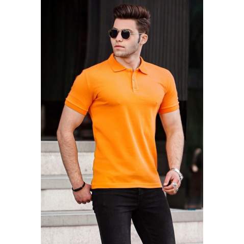 Madmext Orange Basic Polo Shirt for Men 4550 - Turuncu