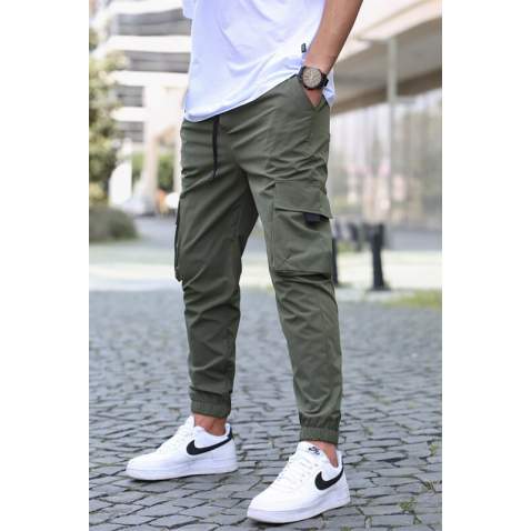 Men Khaki Cargo Trousers 5461 - Haki