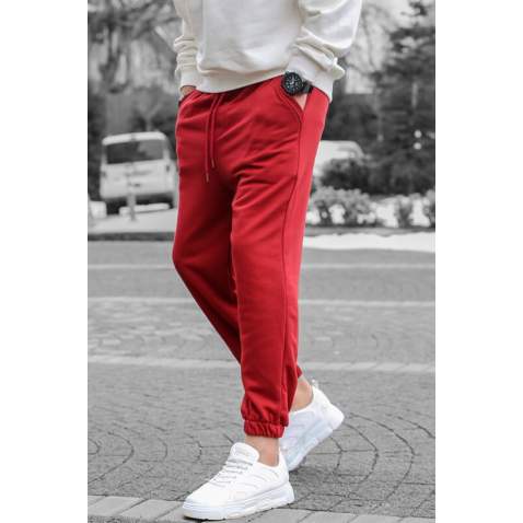 Men Maroon Basic Jogger Trousers - Bordo