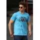 Madmext Blue Printed T-shirt for Men 4548 - Mavi