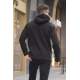 Black Basic Hoodie Sweatshirt 6005 - Siyah