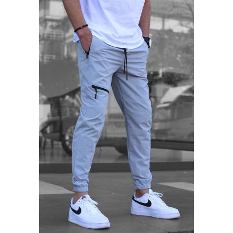 Men Dye Gray Jogger Trousers - Boyalı gri