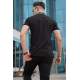 Men Basic Black Polo T-Shirt - Siyah