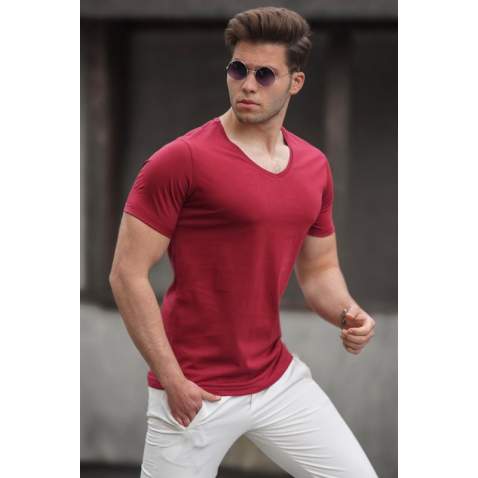 Madmext Men Maroon T-Shirt 2309 - Bordo