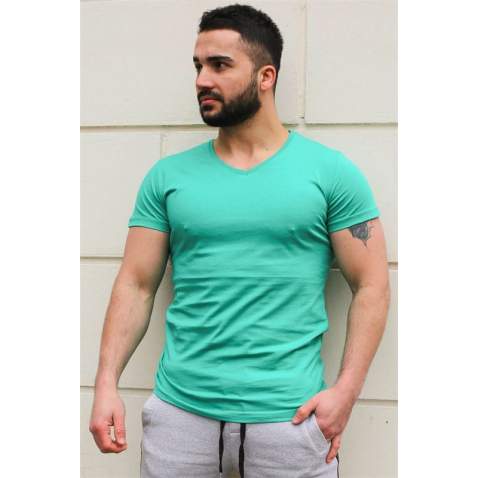 Madmext Green Basic T-shirt for Men 3005 - Yeşil