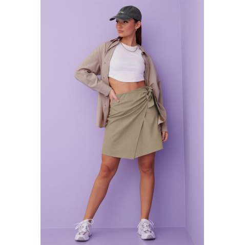 Women Beige Basic Skirt Short - Bej