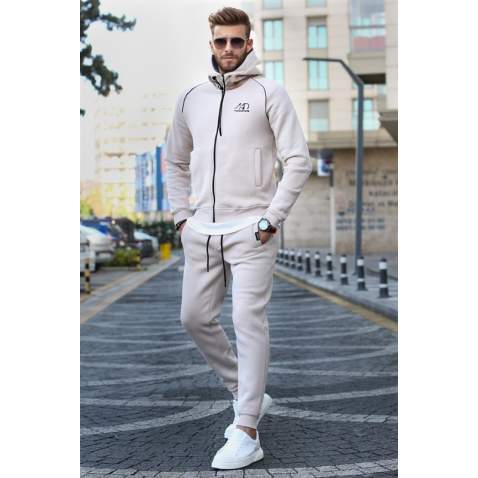 Madmext Beige Tracksuit For Men 5660 - Bej