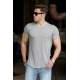 Madmext Grey Basic T-shirt for Men 4514 - Gri