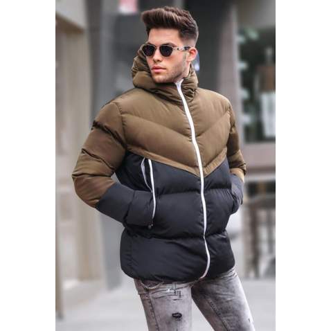 Men Khaki Puffer Jacket 5700 - Haki