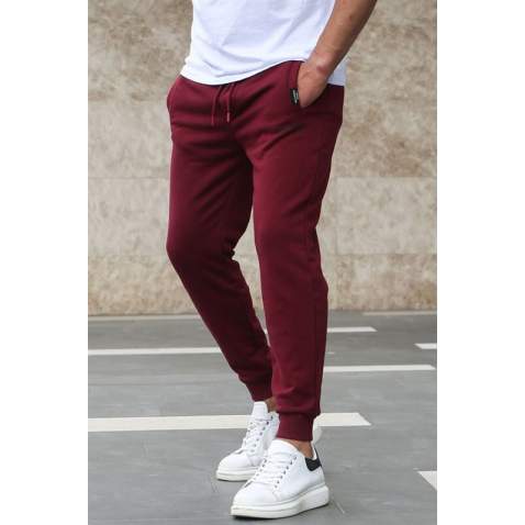 Madmext Men Maroon Plain Sweatpants 4209 - Bordo