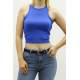 Mad Girls Light Blue Crop Top MG361 - Sax mavi