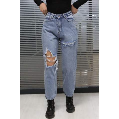 Mad Girls Blue Palazzo Jeans Mg1156 - Mavi