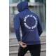 Madmext Men Printed Navy Blue Sweatshirt 5306 - Lacivert