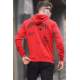 Red Printed Hoodie Sweatshirt 5895 - Kırmızı