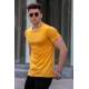 Madmext Yellow Printed T-shirt for Men 4446 - Sarı