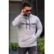 Madmext Grey Zipper Detailed Hoodie 4159 - Gri