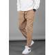 Men Striped Camel Sweatpants - Camel