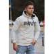 Madmext White Printed Hoodie 4393 - Beyaz