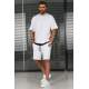 Madmext Men White T-shirt Shorts Set 5668 - Beyaz