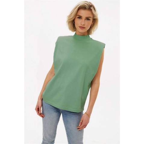 Mad Girls Mint Green Sleeveless T-Shirt MG900 - Mint yeşili