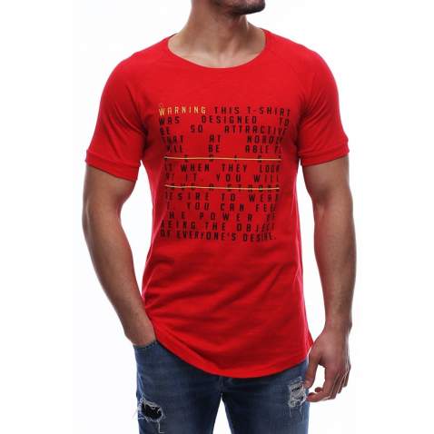 Madmext Red Printed T-shirt for Men 2620 - Kırmızı