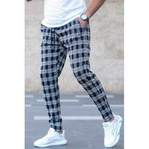 Madmext Men Gray Patterned Sweatpants 5435 - Gri