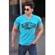 Madmext Blue Printed T-shirt for Men 4591 - Mavi