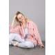 Mad Girls Oversize Soft Pink Woolen Jacket Mg1199 - Pudra