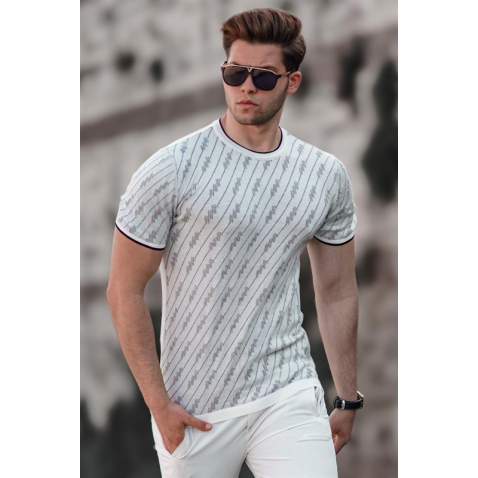 Madmext White Oversize T-shirt for Men 5119 - Beyaz