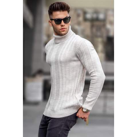 Stone Gray Knitwear Sweater 5764 - Taş rengi