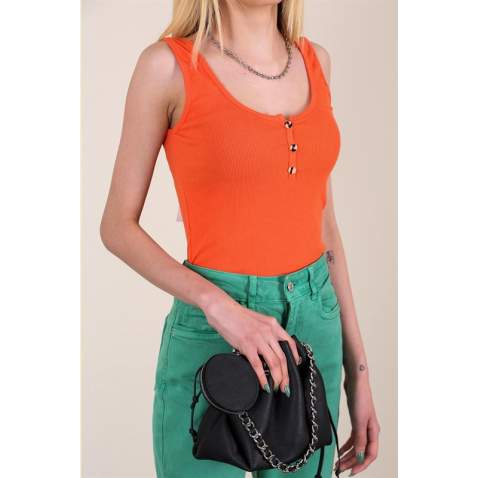 Women Orange Strappy Top - Turuncu