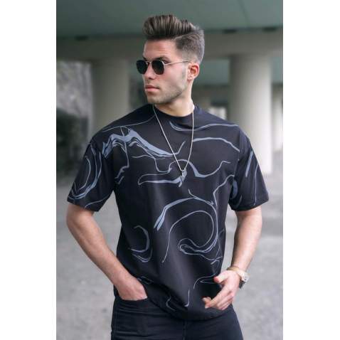 Madmext Men Black Designed T-shirt 5362 - Siyah