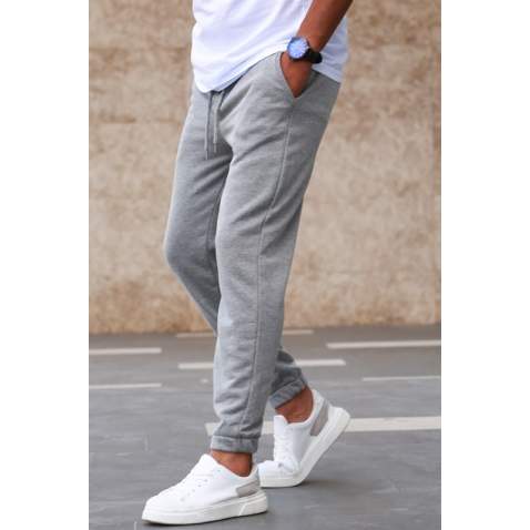 Madmext Men Plain Gray Sweatpants 5424 - Gri