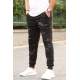 Madmext Printed Black Sweatpants For Men 5430 - Siyah