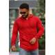 Madmext Red Zipper Detailed Hoodie 4140 - Kırmızı