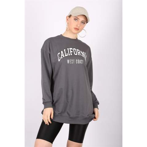 Mad Girls Smoke Gray Sweatshirt Mg1242 - Füme